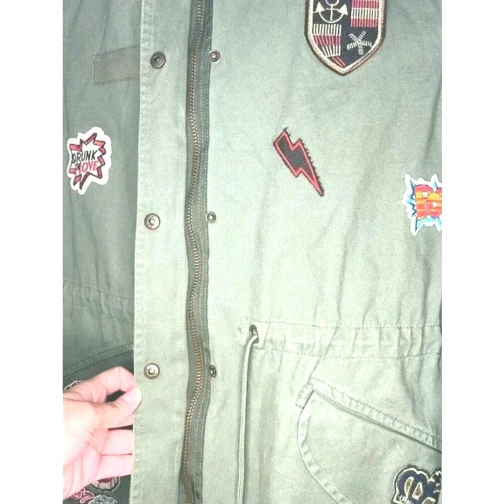 Size M Bagatelle Olive Patch Field Jacket Drawstr… - image 7